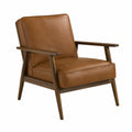 Sessel PU-Leder Massivholzrahmen Braun