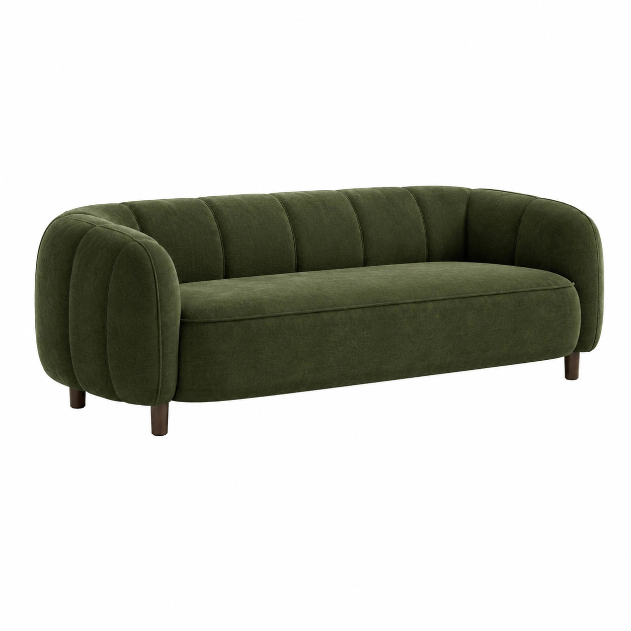 3-Sitzer Sofa halbrund Stoff 210x95x75 cm Olivgrün