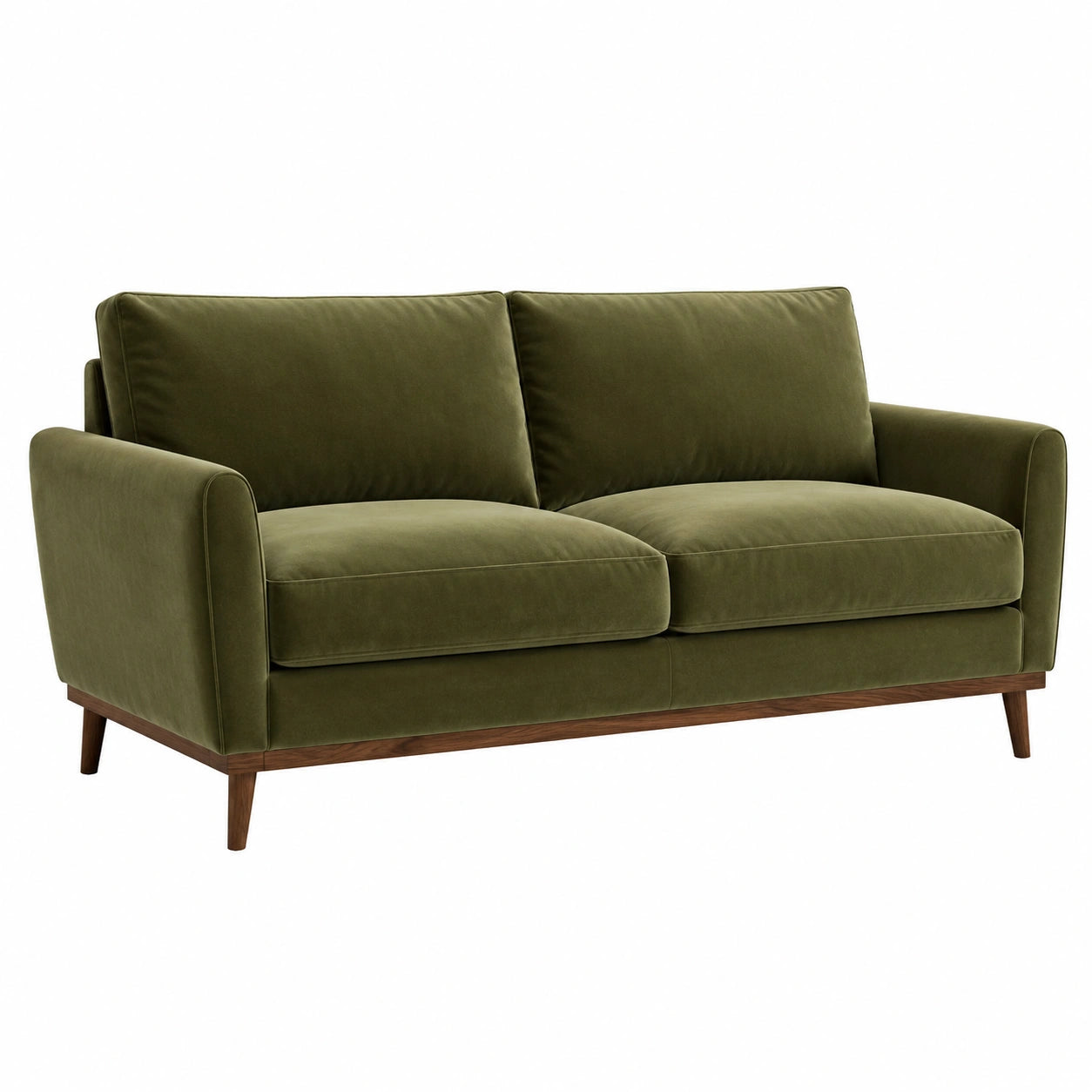 2-Sitzer Sofa aus Samt Olivgrün