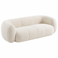 3-Sitzer Sofa aus Bouclé-Stoff Creme