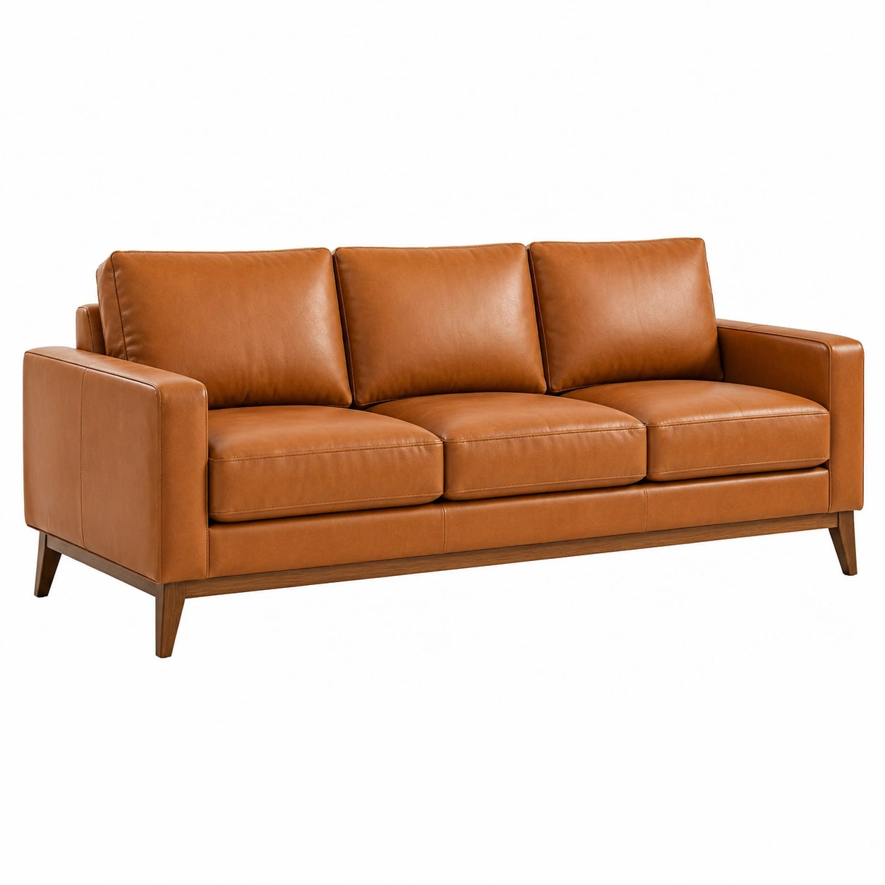 3-Sitzer Echtleder Sofa Braun 220 cm