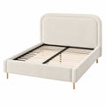 Doppelbett Stoff Beige 200x180 cm