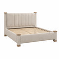 Doppelbett Stoff Holz 200x180 cm Beige