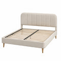 Polsterbett mit Holzrahmen 200x140 cm Beige