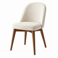 Esszimmerstuhl mit Holzbeinen und Bouclé-Polsterung 85cm Creme