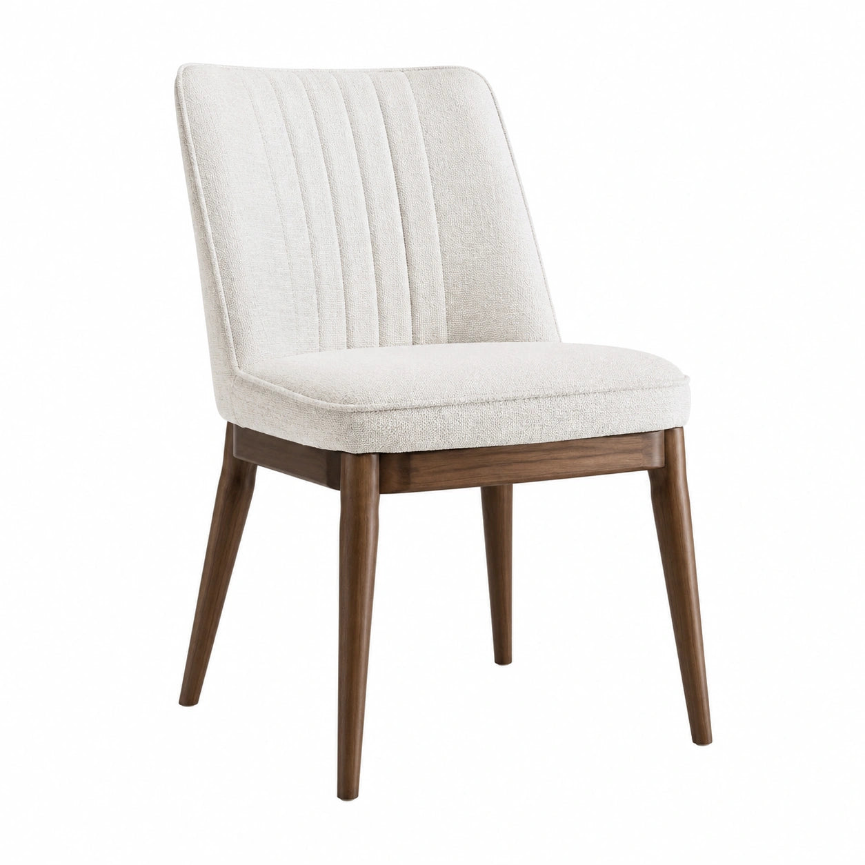 Esszimmerstuhl aus Holz und Polyester mit hoher Rückenlehne 55cm x 60cm x 85cm Beige