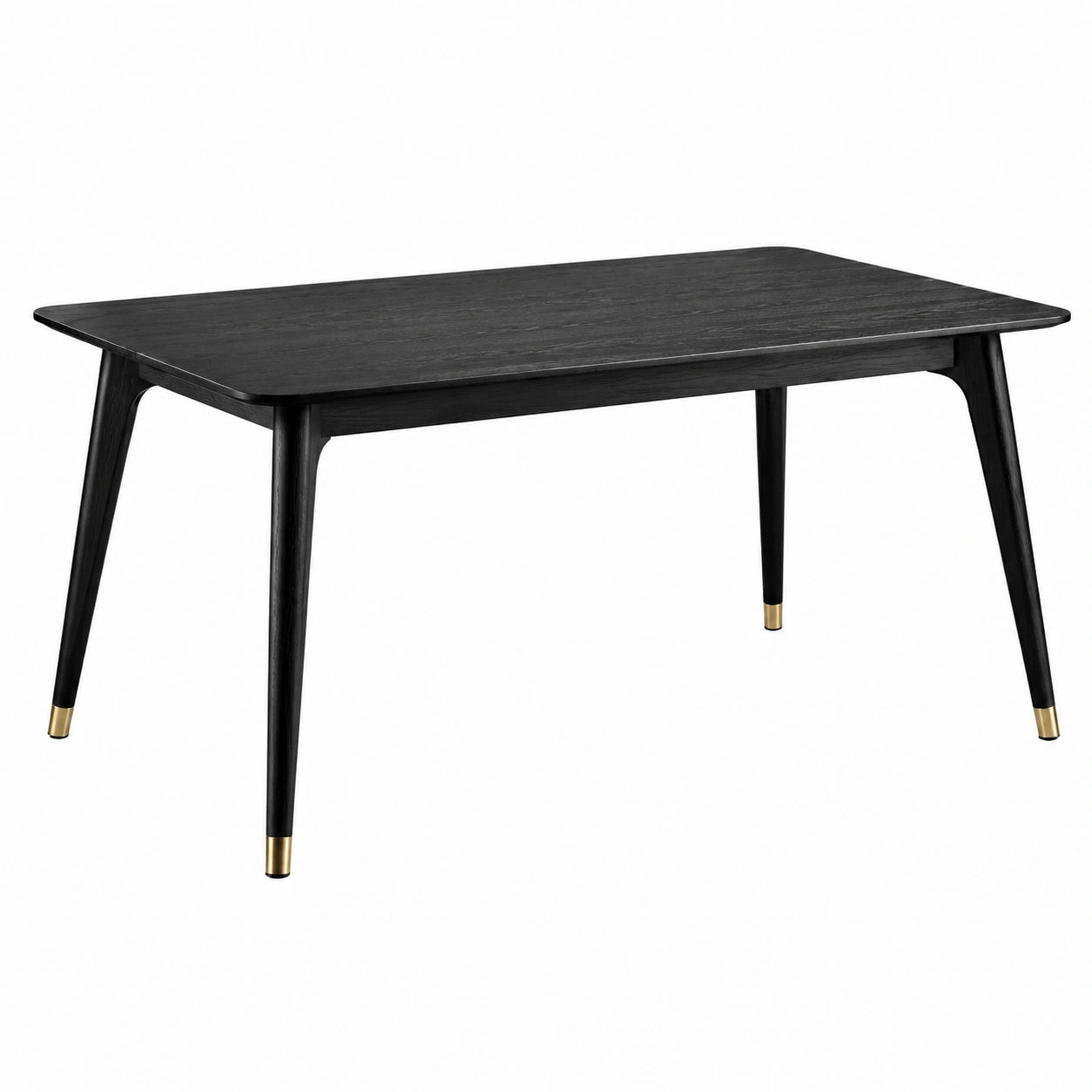 Holz-Esstisch Schwarz mit Metallbeinen 150x80x75 cm