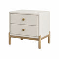 Nachttisch Stoff Eichenholz 40x30x50cm beige